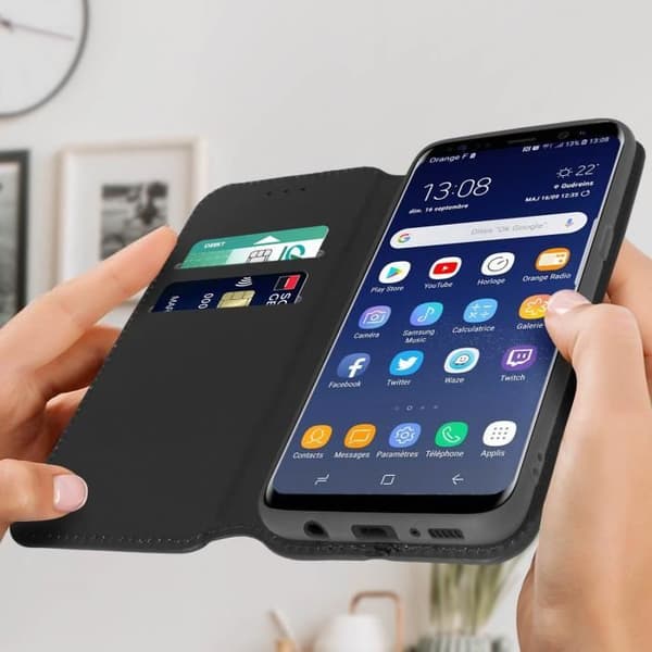 Samsung Galaxy S8 Fodral - AVIZAR - Video Support Plånboksfodral - Svart