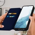 Miniatyrbild 3 av 4: AVIZAR Fodral till Samsung Galaxy S23 - Blå - Hårt skal - Magnetisk flik - Videostöd