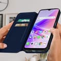 Miniatyrbild 3 av 4: AVIZAR Fodral till Oppo A77 - Flip med korthållare och videostöd - Blå