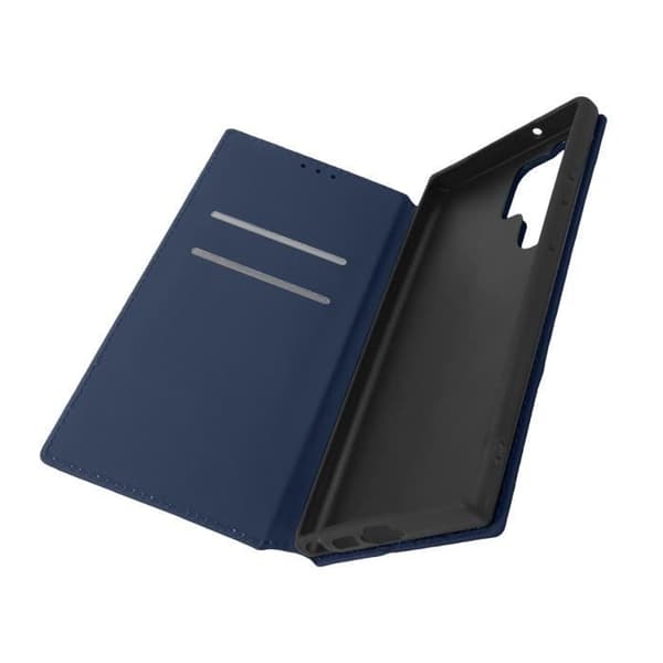 Fodral till Samsung Galaxy S23 Ultra - AVIZAR - Flip Card Hållare Video Support - Blå