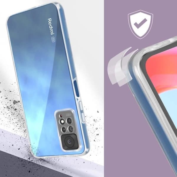 Fodral till Redmi Note 11 Pro 5G - AVIZAR - Mjukt och hårt - Vit - Transparent - Tunn och lätt design