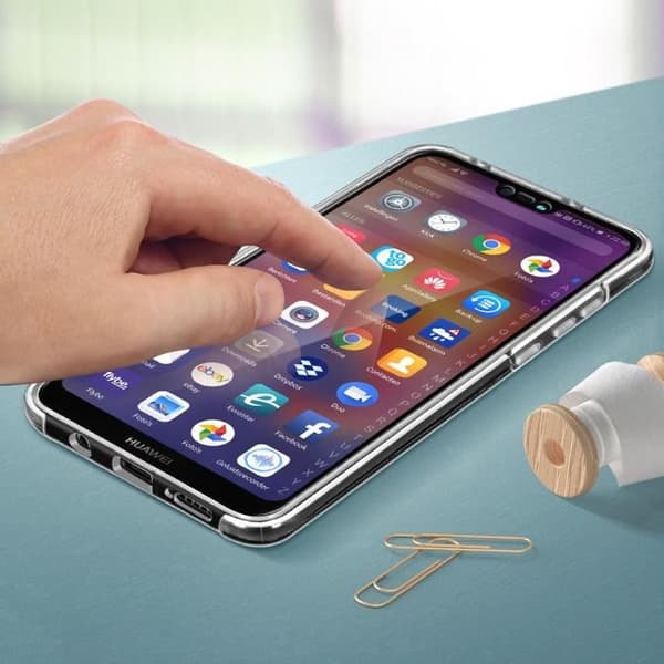 Skyddsskal - Huawei - P20 Lite - Silikon - Polykarbonat - Transparent