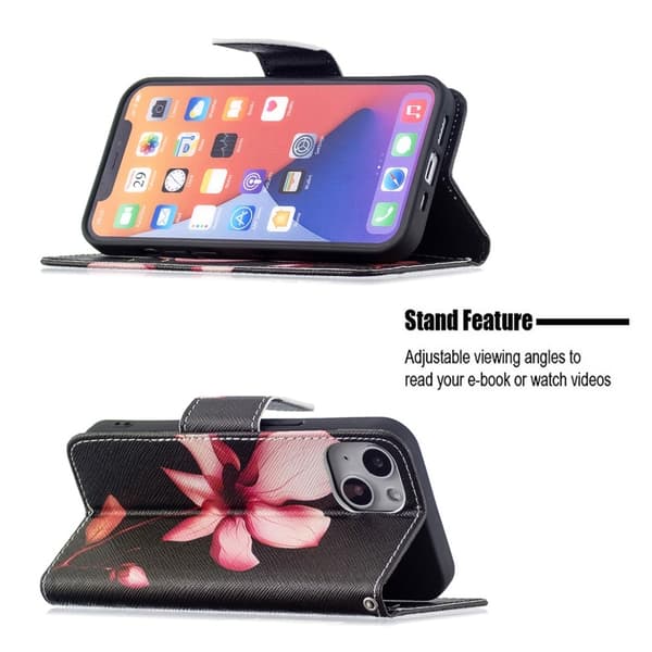 iPhone 15 Fodral Med Tryck Rosa Blomma