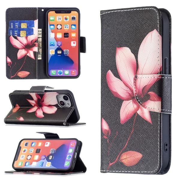 iPhone 15 Fodral Med Tryck Rosa Blomma