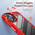 Miniatyrbild 6 av 6: iPhone 15 Skal Shockproof Hybrid Armor Röd