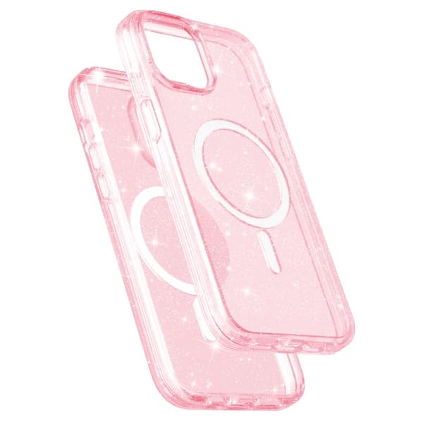 iPhone 15 Skal MagSafe Hybrid Glitter Rosa