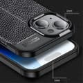 Miniatyrbild 4 av 6: iPhone 15 Skal Litchi Textur Svart