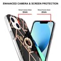 Miniatyrbild 3 av 4: iPhone 15 Skal Marmor Ring Svart Blomma