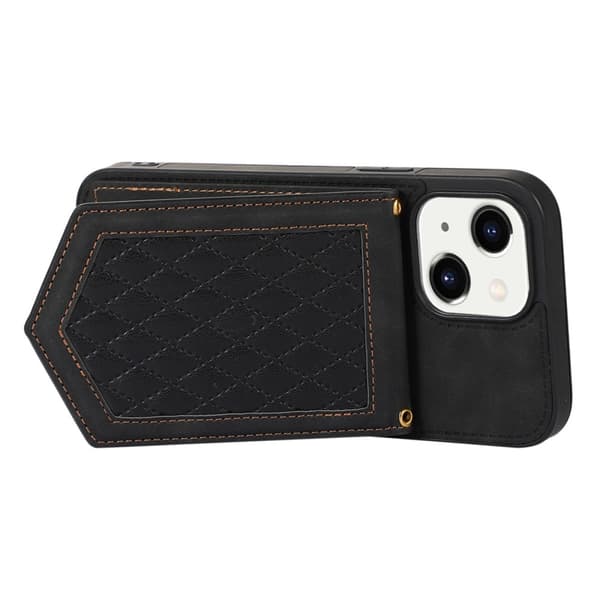 iPhone 15 Skal RFID Kortfack Med Snodd Svart