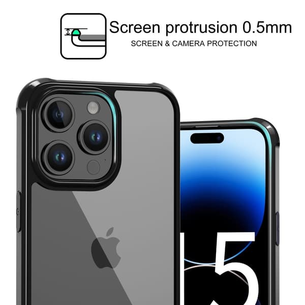 LEEU DESIGN iPhone 15 Pro Skal AirBag Hybrid Matt Svart