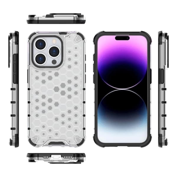 iPhone 15 Pro Skal Shockproof Honeycomb Vit