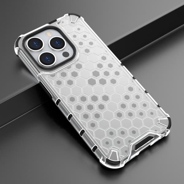 iPhone 15 Pro Skal Shockproof Honeycomb Vit
