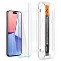 Miniatyrbild 2 av 6: Spigen iPhone 15 Pro 2-PACK GLAS.tR "Ez Fit" Skärmskydd