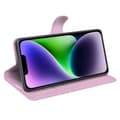Miniatyrbild 3 av 6: iPhone 15 Plus Fodral Litchi Textur Ljus Rosa