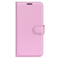 Miniatyrbild 5 av 6: iPhone 15 Plus Fodral Litchi Textur Ljus Rosa