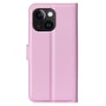 Miniatyrbild 6 av 6: iPhone 15 Plus Fodral Litchi Textur Ljus Rosa