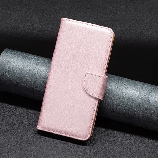iPhone 15 Plus Fodral Shark Litchi Läder Roséguld