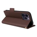 Miniatyrbild 4 av 6: iPhone 15 Plus Fodral Litchi Textur Med Snodd Brun