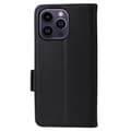 Miniatyrbild 6 av 6: iPhone 15 Plus Fodral Litchi Textur Med Snodd Svart