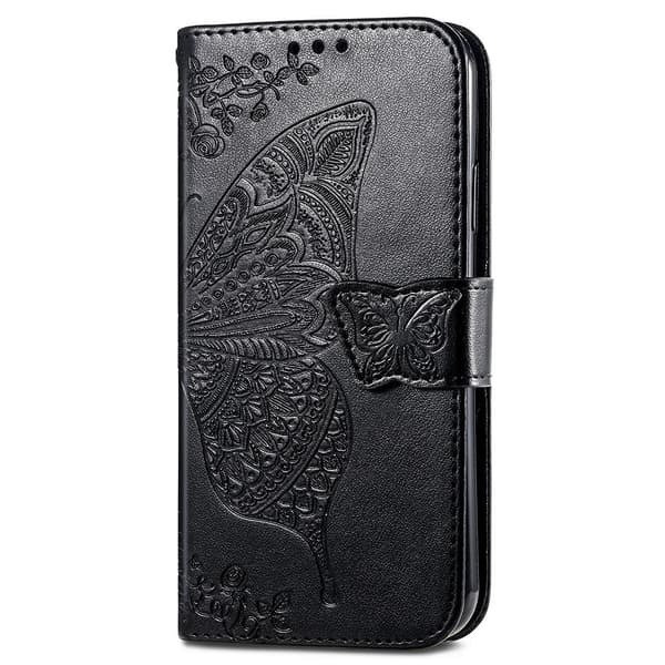 iPhone 15 Plus Fodral Med Fjäril Tryck Svart