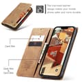Miniatyrbild 5 av 6: CASEME iPhone 15 Plus Fodral Flip Retro Läder Brun