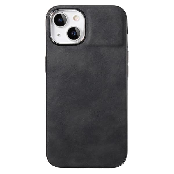 iPhone 15 Plus Skal Läderbelagt Skin Touch Svart
