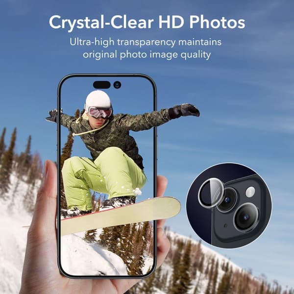 ESR iPhone 15 / 15 Plus Linsskydd Härdat Glas Transparent