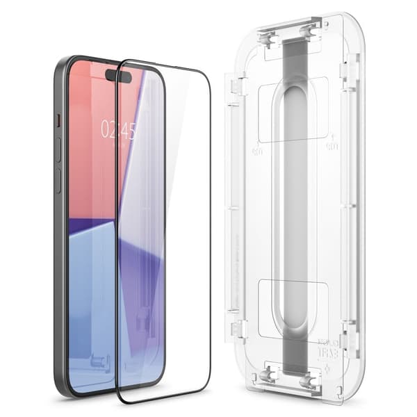 Spigen iPhone 15 Plus 2-PACK GLAS.tR FC "Ez Fit" Skärmskydd Svart