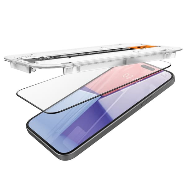 Spigen iPhone 15 Plus 2-PACK GLAS.tR FC "Ez Fit" Skärmskydd Svart