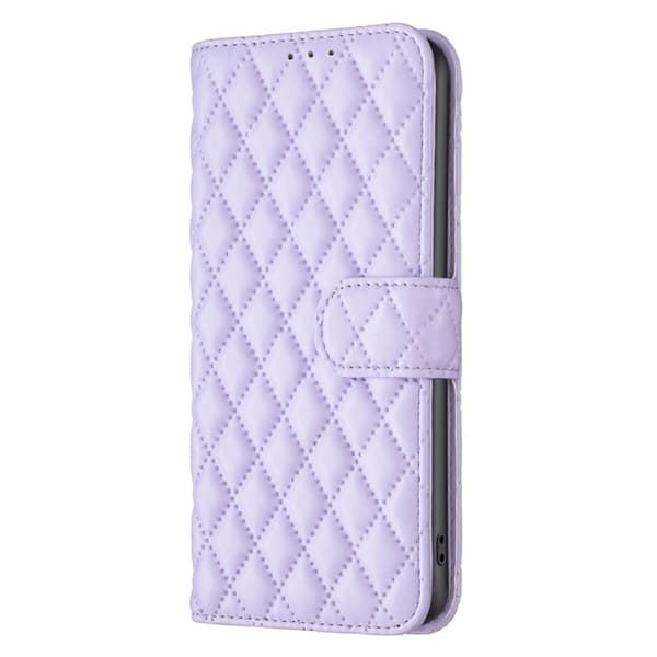 iPhone 15 Pro Max Fodral Diamond Läder Lila