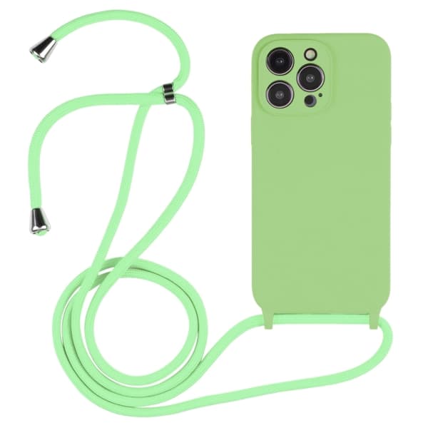 iPhone 15 Pro Max Skal Silikon Med Snöre Matcha Green | CDON