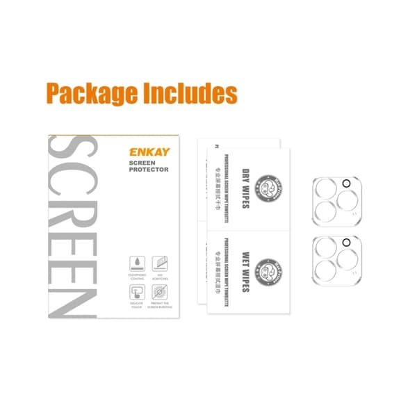 ENKAY iPhone 15 Pro / 15 Pro Max 2-PACK Linsskydd Härdat Glas