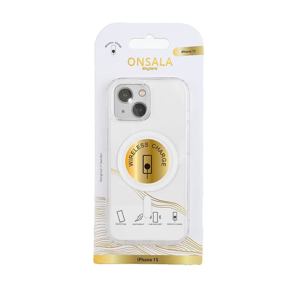 Onsala iPhone 15 Kuori MagSeries Transparent Kirkas
