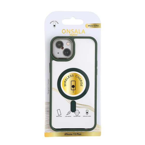 Onsala iPhone 15 Plus Kuori Bumper MagSeries Vihreä