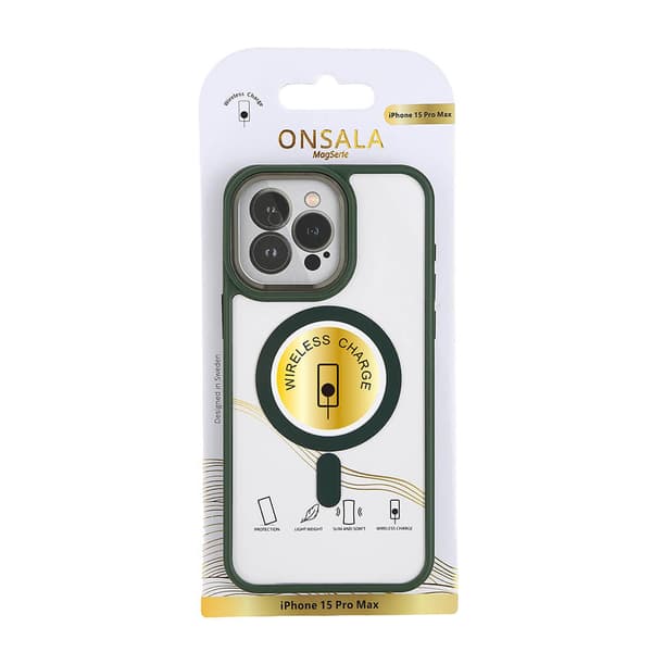 Onsala iPhone 15 Pro Max Kuori Bumper MagSeries Vihreä