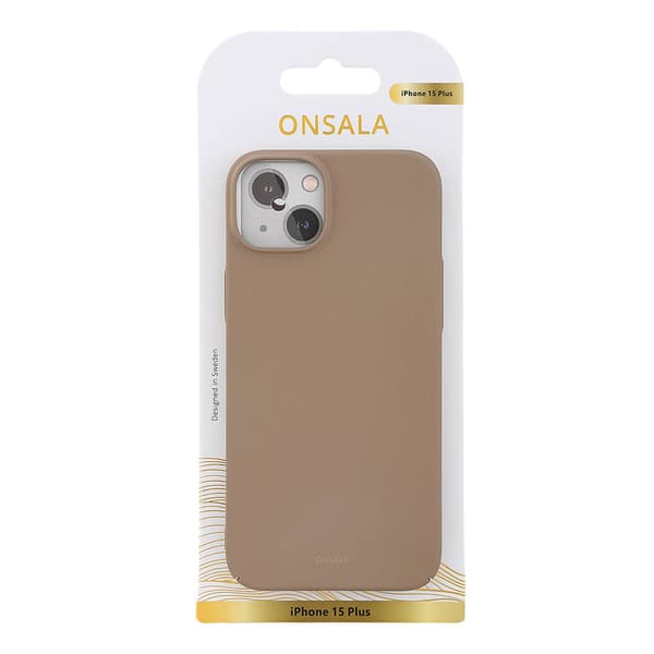 Onsala iPhone 15 Plus Cover Ultraslim Sand Burst Beige