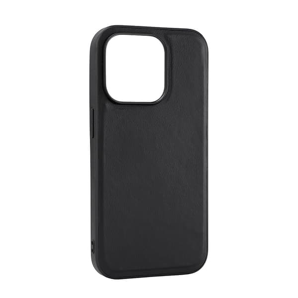 Buffalo iPhone 15 Pro Kuori Aito nahka MagSeries Musta