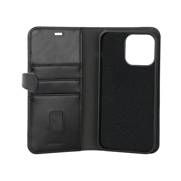 Buffalo iPhone 15 Pro Max Kotelo 3 Korttitaskuja Irrotettava Kuori MagSeries Musta