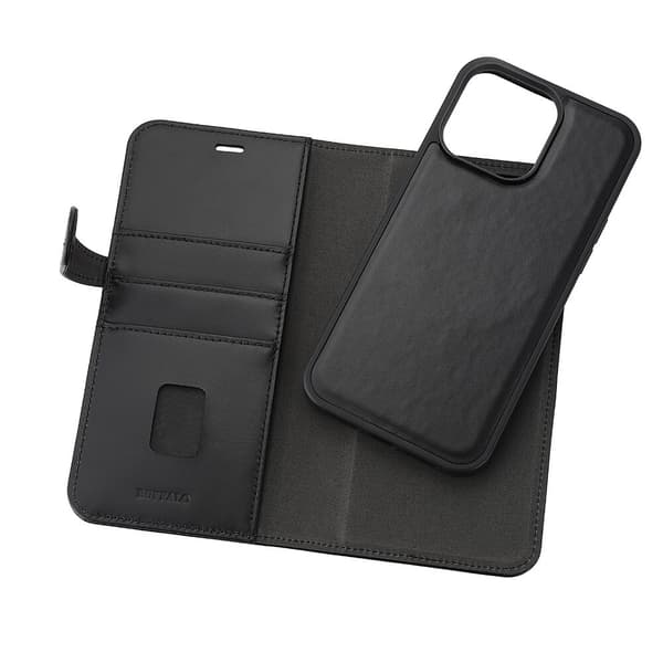 Buffalo iPhone 15 Pro Max Kotelo 3 Korttitaskuja Irrotettava Kuori MagSeries Musta