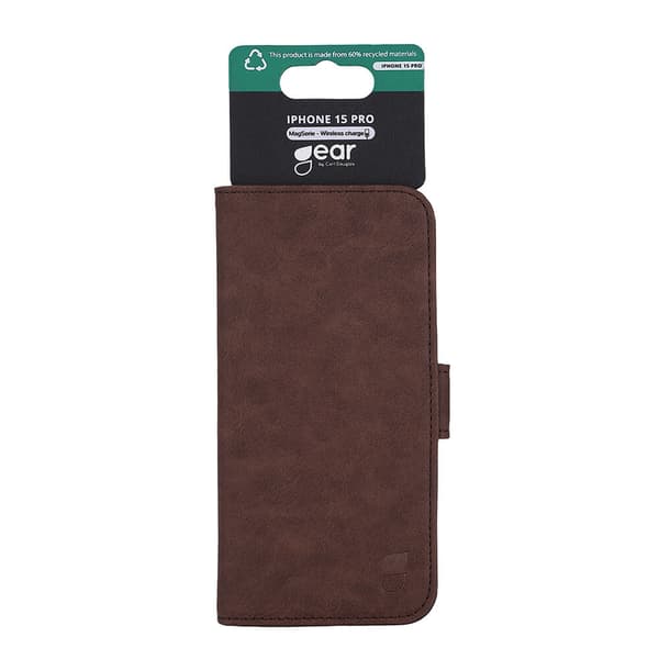 Gear iPhone 15 Pro Etui 3 Kortlomme MagSeries Brun