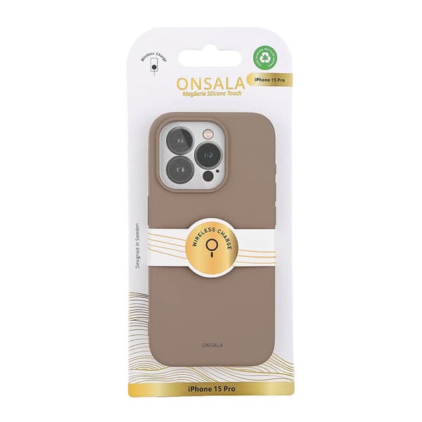 Onsala iPhone 15 Pro Kuori Silicone Touch MagSeries Summer Sand