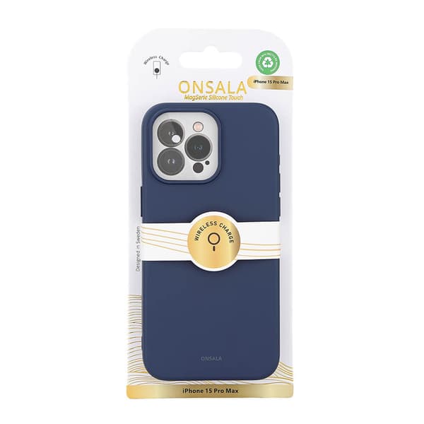 Onsala iPhone 15 Pro Max Skal Silicone Touch MagSeries Mörkblå
