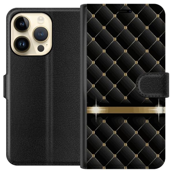 Apple iPhone 15 Pro Lompakkokotelo Ylellinen Musta