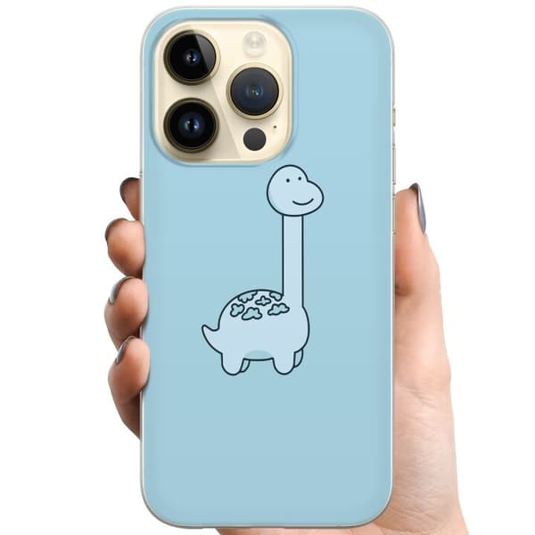 Apple iPhone 15 Pro TPU Mobildeksel Blå dinosaur