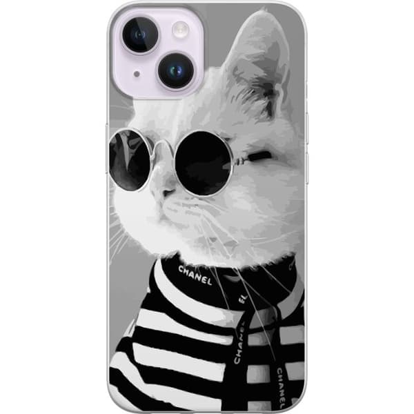 Apple iPhone 15 Plus Gjennomsiktig deksel Fancy Cat