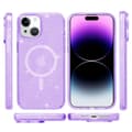 Miniatyrbild 6 av 6: SKALO iPhone 15 Glitter Magnetring TPU Skal - Lila