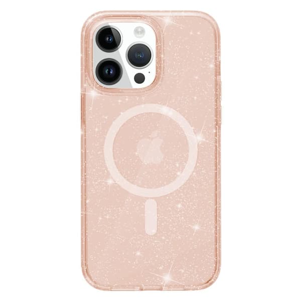 SKALO iPhone 15 Pro Max Glitter Magnetic Ring TPU Suojakuori - Kulta