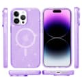 Pikkukuva 6 / 6: SKALO iPhone 15 Pro Max Glitter Magnetic Ring TPU Suojakuori - Violetti