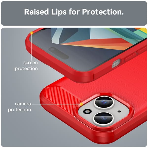 SKALO iPhone 15 Armor Carbon Stødsikker TPU-cover