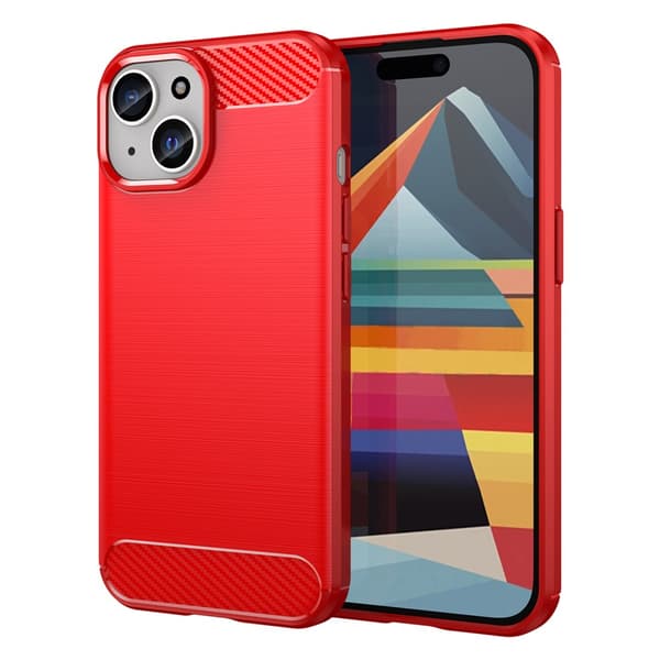 SKALO iPhone 15 Armor Carbon Stødsikker TPU-cover